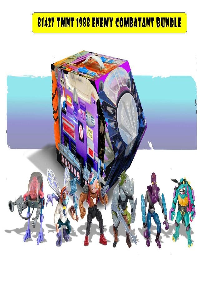 PlayMates Teenage Mutant Ninja Turtles: Retro Villains Mutant Module 6-Piece Action Figure Set, Multicolor