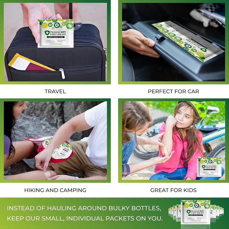 pH Advantage 3 x Portable Travel Size First Aid Kit  Perfect for Home Office Car School Business Travel Hiking Hunting and Outdoors GreenDinosaursMultiColor - Image 4