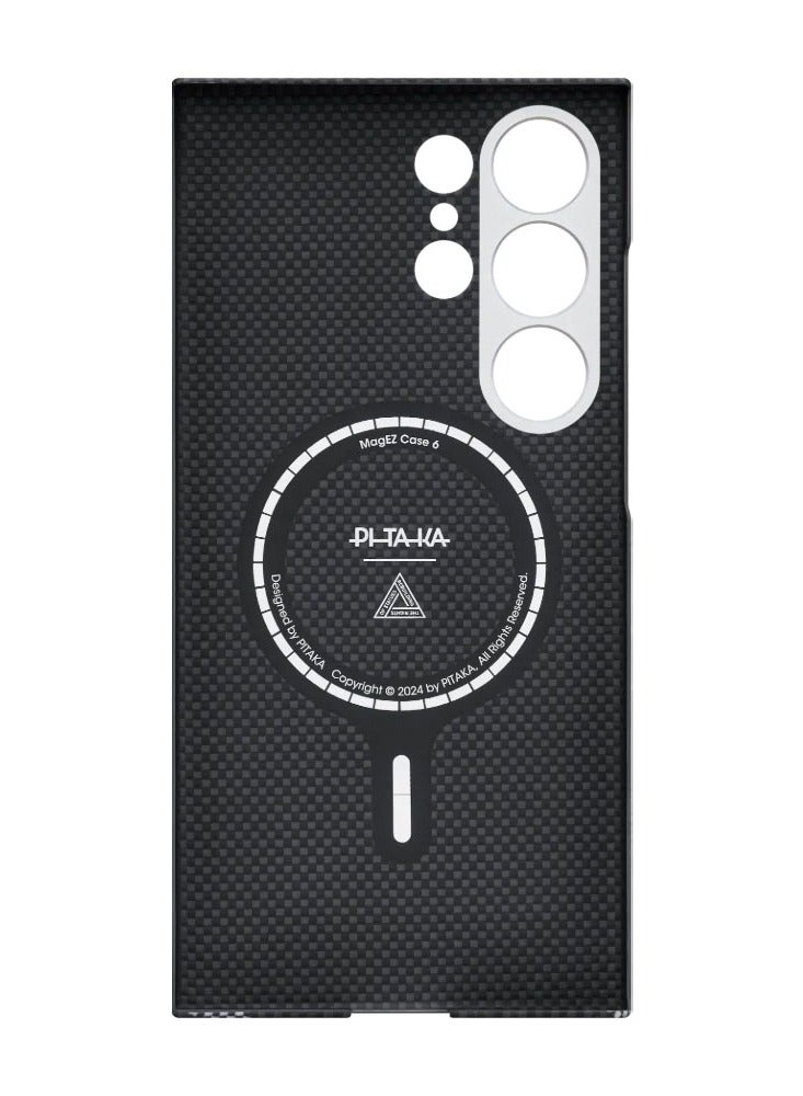 PITAKA PITAKA for S24 Ultra Case 6.8 Inch Compatible with MagSafe, Slim & Light Samsung Galaxy S24 Ultra Case, 1500D Aramid Fiber Made Tactile Woven Case Re-TROS Edition - Rebuilding  - Image 3