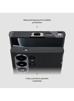 PITAKA PITAKA for S24 Ultra Case 6.8 Inch Compatible with MagSafe, Slim & Light Samsung Galaxy S24 Ultra Case, 1500D Aramid Fiber Made Tactile Woven Case Re-TROS Edition - Rebuilding  - Image 5