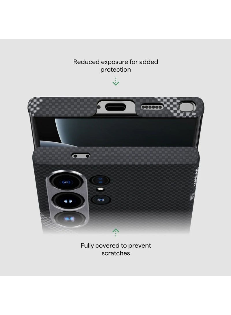 PITAKA PITAKA for S24 Ultra Case 6.8 Inch Compatible with MagSafe, Slim & Light Samsung Galaxy S24 Ultra Case, 1500D Aramid Fiber Made Tactile Woven Case Re-TROS Edition - Rebuilding  - Image 5