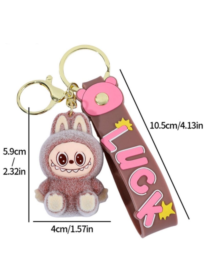 LABUBU Labubu Keychain for Women and Girls – Cute Mini Cartoon Monster Pendant, Creative Animal Keyring for Car Keys, Bags, Backpacks – Fun Gift for Friends, Kids, and Collectors  - Image 5