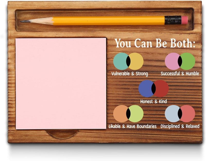 akeke You Can Be Both Sticky Note Holder for Therapist, School Counselor, Psychologist, Counseling Social Worker, Mental Health Therapy Office Self-Stick Note Pad Holders GAA43 - Image 1