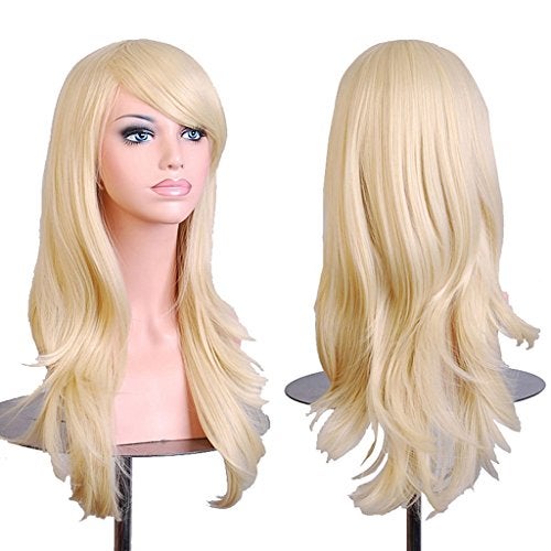 ANESHE Wigs 28" Long Wavy Hair Heat Resistant Cosplay Wig for Women (Light Blonde) - Image 1