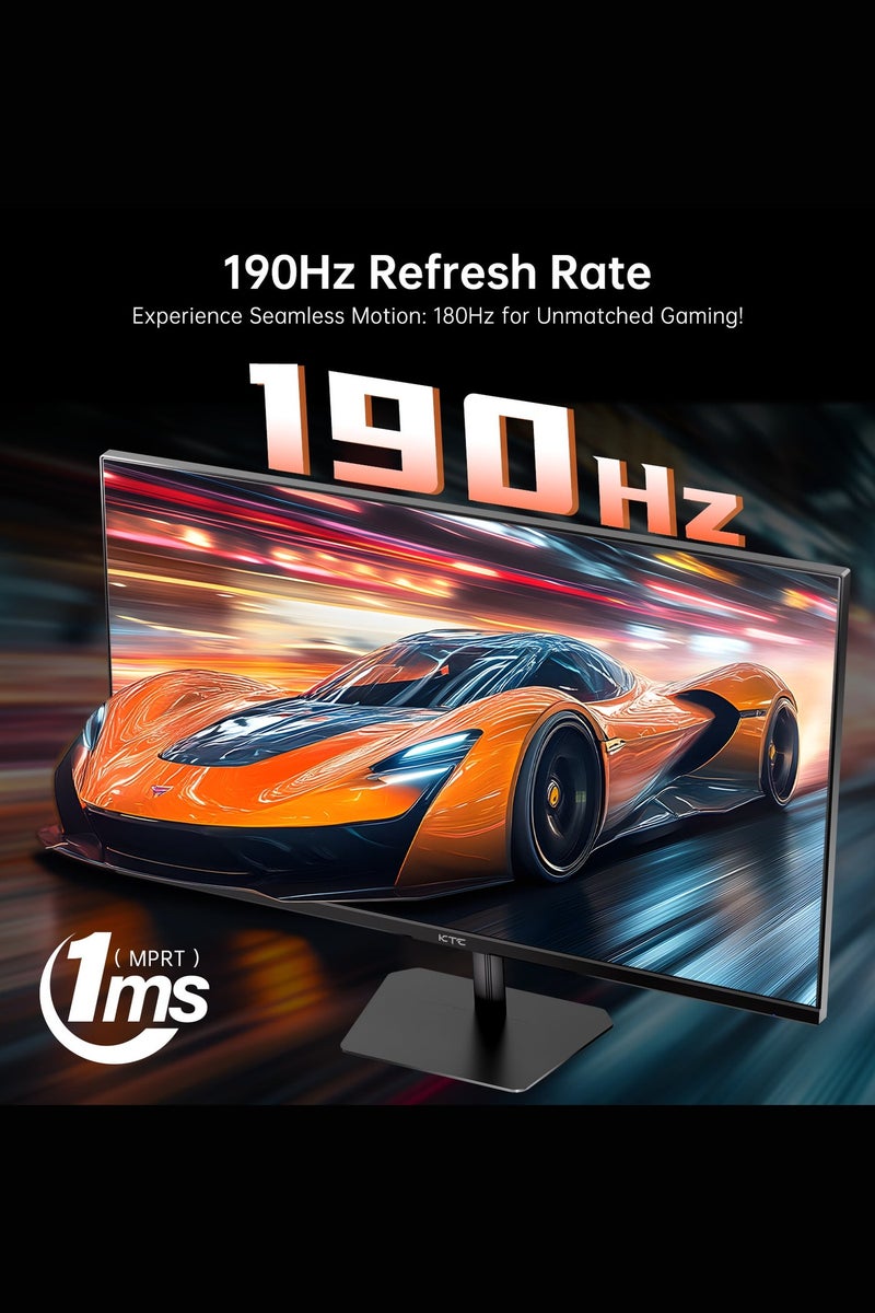 KTC 24 Inch 180Hz/190Hz Gaming Monitor, FHD PC Computer Monitor with Fast IPS Panel, HDR400, 133% sRGB, Bluelight Filter, 2 HDMI & 1 DisplayPort Port, Compatible Freesync and Wall Mountable, H24F8 - Image 2