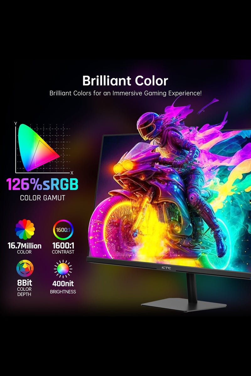 KTC 24 Inch 180Hz/190Hz Gaming Monitor, FHD PC Computer Monitor with Fast IPS Panel, HDR400, 133% sRGB, Bluelight Filter, 2 HDMI & 1 DisplayPort Port, Compatible Freesync and Wall Mountable, H24F8 - Image 4