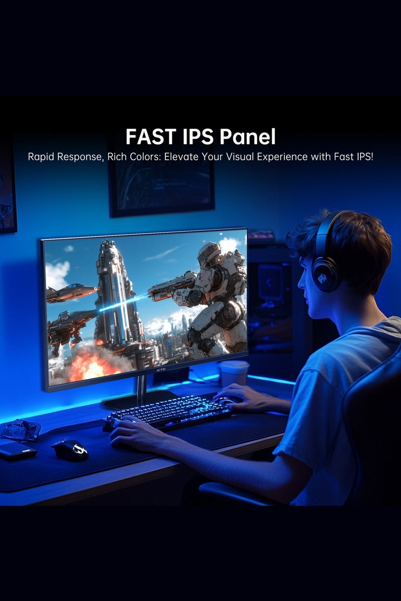 KTC 24 Inch 180Hz/190Hz Gaming Monitor, FHD PC Computer Monitor with Fast IPS Panel, HDR400, 133% sRGB, Bluelight Filter, 2 HDMI & 1 DisplayPort Port, Compatible Freesync and Wall Mountable, H24F8 - Image 3