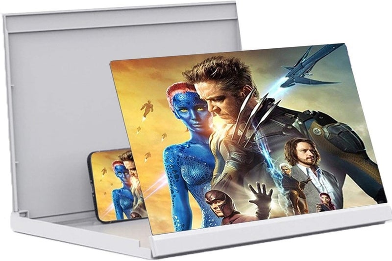 Phone Screen Magnifier HD Foldable Cell Phone Holder Stand Easy to Carry Phone Screen Amplifier for Videos Movies and Gaming for All Smartphones (Color : Black-Standard Size : 20inch) (White With - Image 1