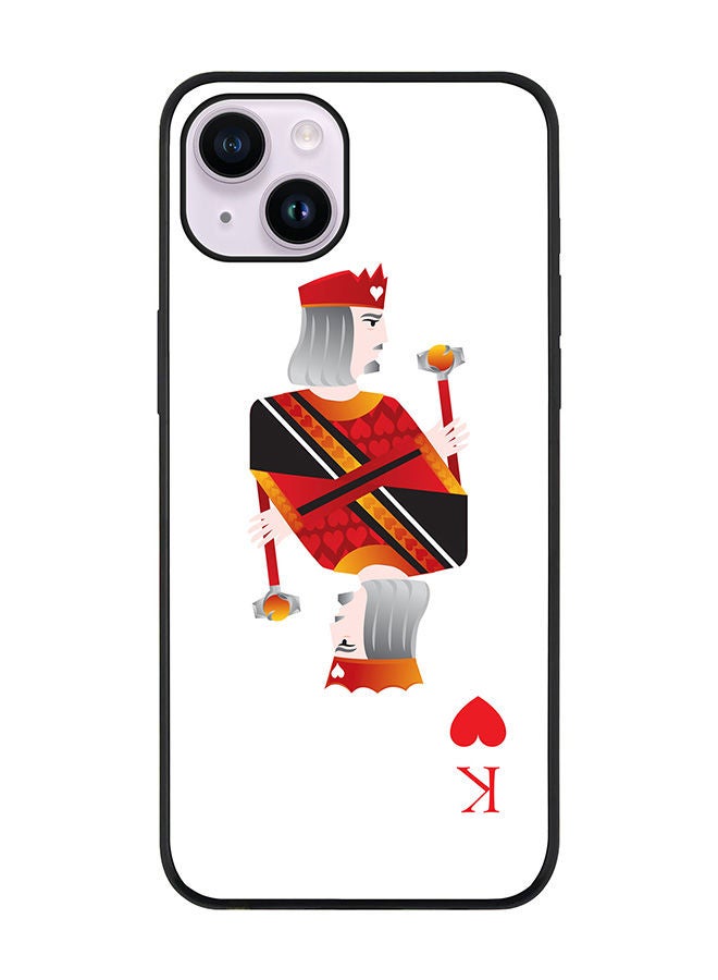 Stylizedd Rugged Black edge case for Apple iPhone 14 Plus Slim fit Soft Case Flexible Rubber Edges Anti Drop TPU Gel Thin Cover - King Of Hearts - Image 1