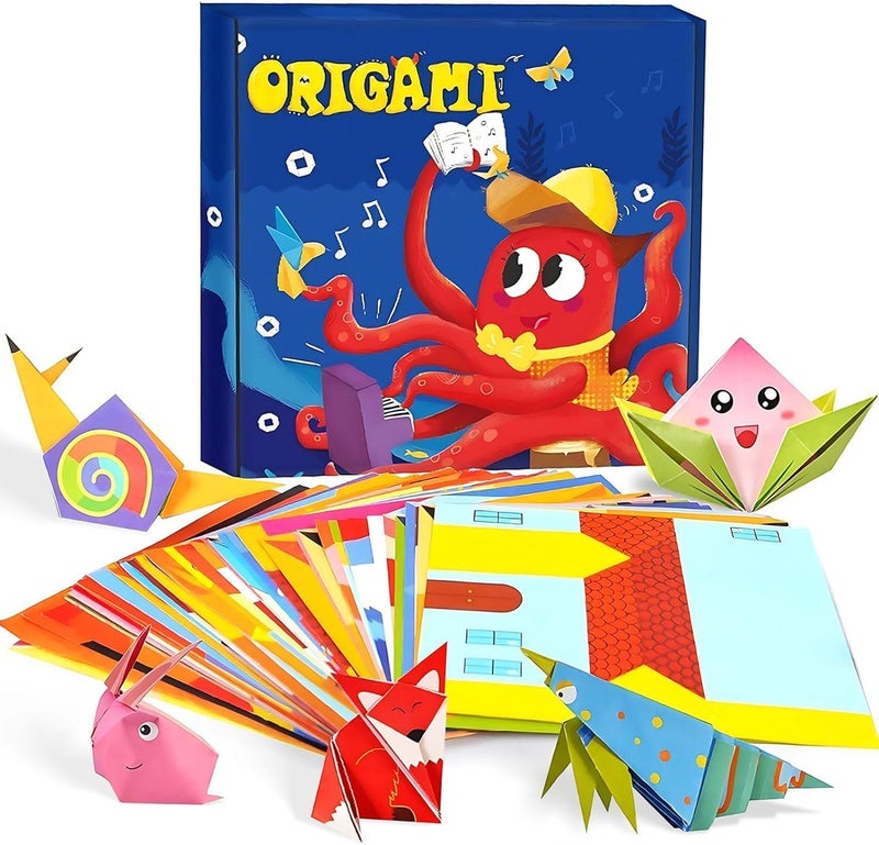 Mumoobear Mumoo Bear Origami Paper,108 Origami Paper Kit, Origami Kit For Kids Ages 8-12, Origami Book 54 Colored Projects, Arts And Crafts For School Class Craft Lessons Christmas Gifts For Boys & Girls - Image 1