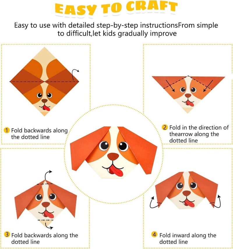 Mumoobear Mumoo Bear Origami Paper,108 Origami Paper Kit, Origami Kit For Kids Ages 8-12, Origami Book 54 Colored Projects, Arts And Crafts For School Class Craft Lessons Christmas Gifts For Boys & Girls - Image 3