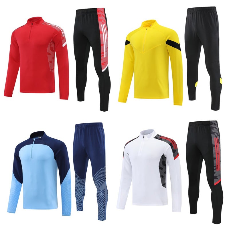Football Training Clothing Long-Sleeved Pullover Half-Zipper Jacket Children'S Adult Team Clothing Winter Training Suit Jersey Men'S Dress - Image 2