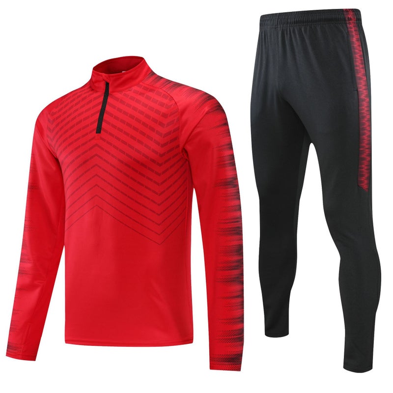 Football Training Clothing Long-Sleeved Pullover Half-Zipper Jacket Children'S Adult Team Clothing Winter Training Suit Jersey Men'S Dress - Image 3