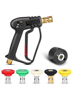 Y&D High Pressure Washer Gun 4000 PSI,M22 14mm and Karcher High-Pressure Hose Quick Connect Connector,5 1/4 inch Quick-Connect Nozzles for Car Cleaning Tool  - Image 1