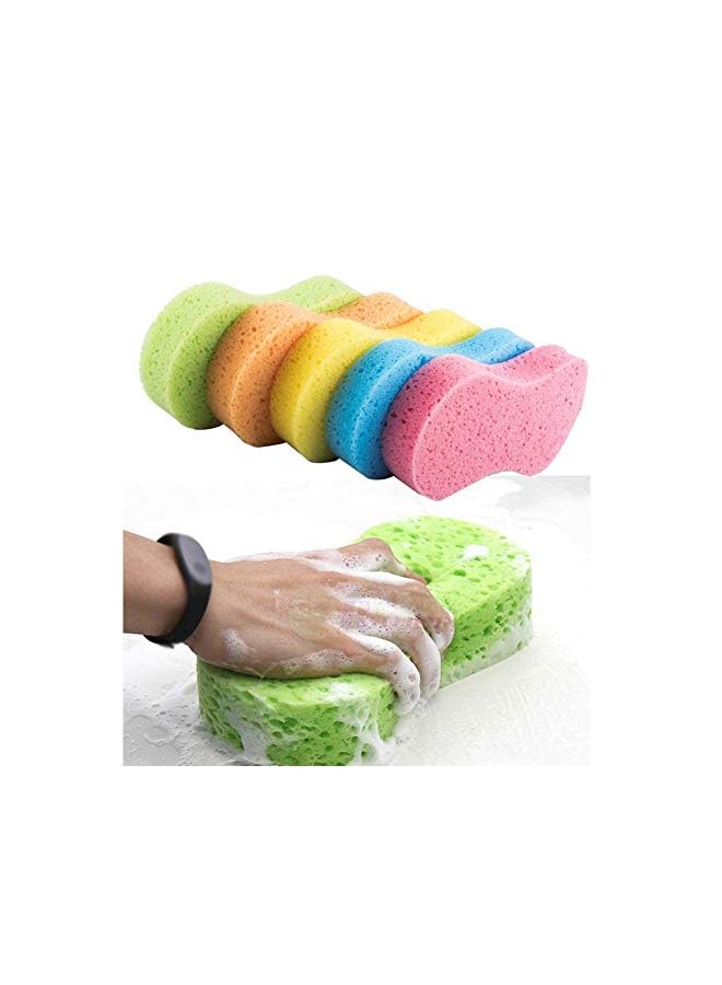 PROMASS Pcs Honeycomb Structure Compression Sponge Fiber Motorcycle Car wash Cleaning Sponge Pad Easy to foam for Car/Furniture/glass/floor Cleaning color(Random) - Image 2