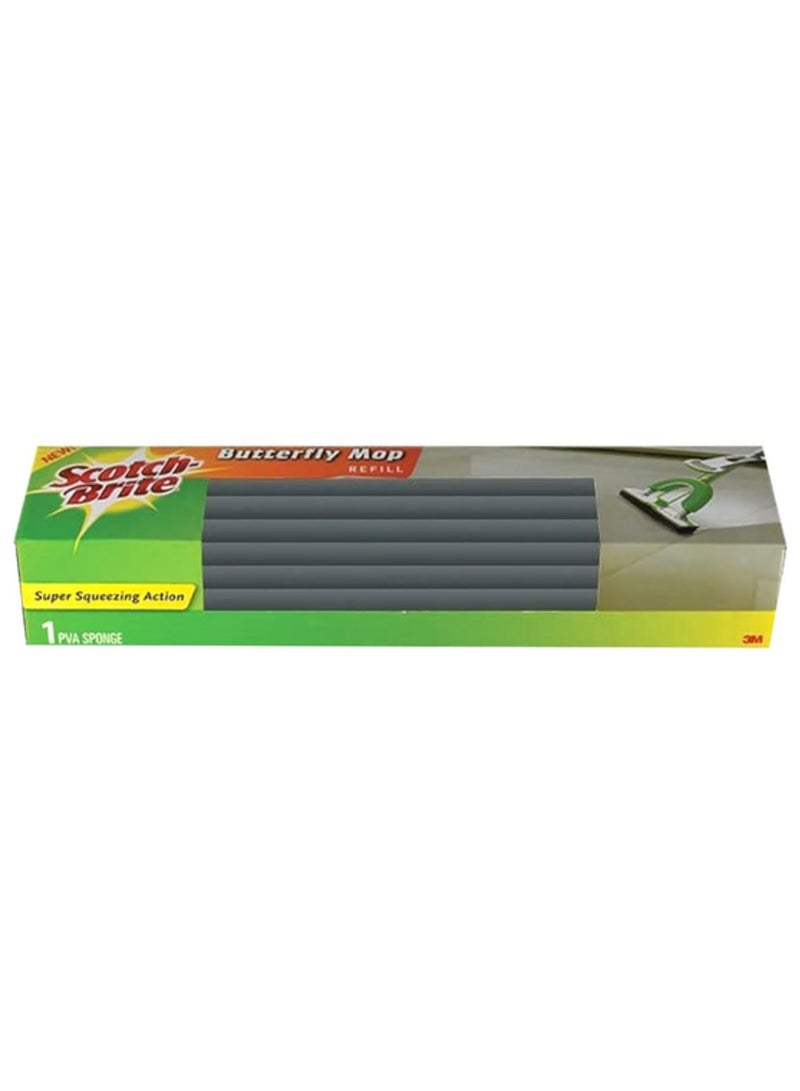 Scotch Brite Durable Super Squeezing Action Butterfly Mop Starter Kit Grey with Handle and Refill - Image 1