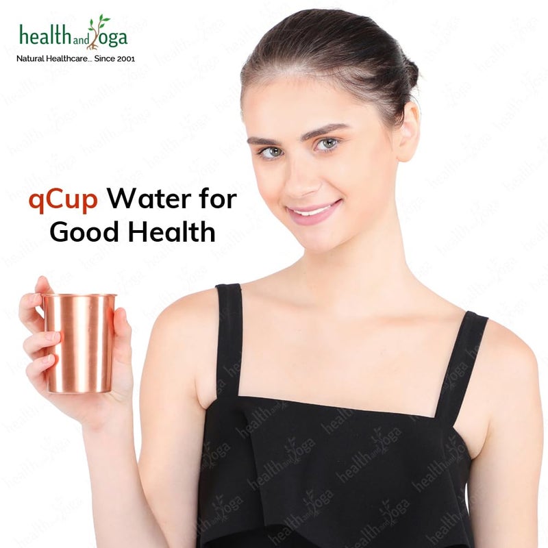 SoulGenie HealthAndYogaâ„¢ qCup Pure Copper Tumblers for Drinking - Ayurvedic Health Pure Copper Cups â€“ 2 pcs. set - 250 ml.(8 fl oz) (Plain) - Image 4