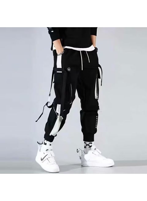 2024 Fashionable New Casual Pants For Men Trendy Brand Sweatpants Simple Versatile Ankle Length Pants For Spring And Autumn Black