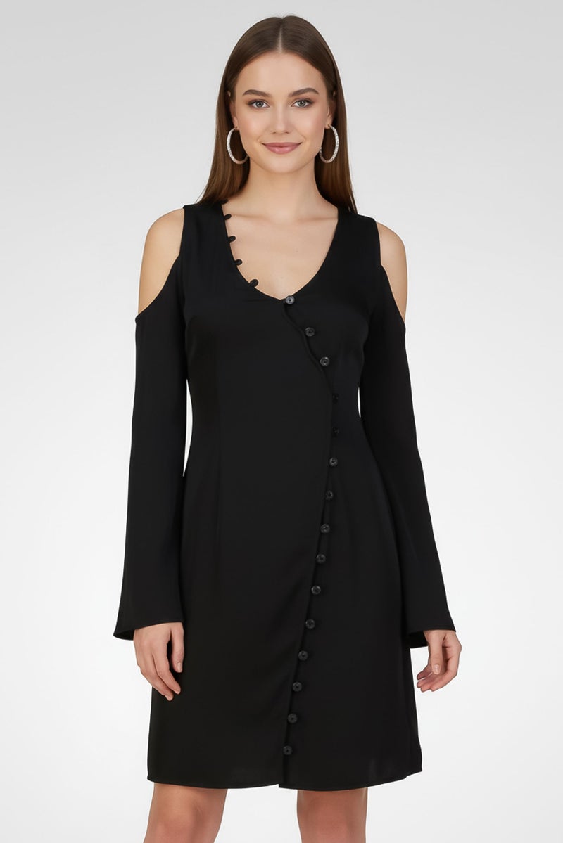 NA-KD Women Plain Mini Dress, Black - Image 2