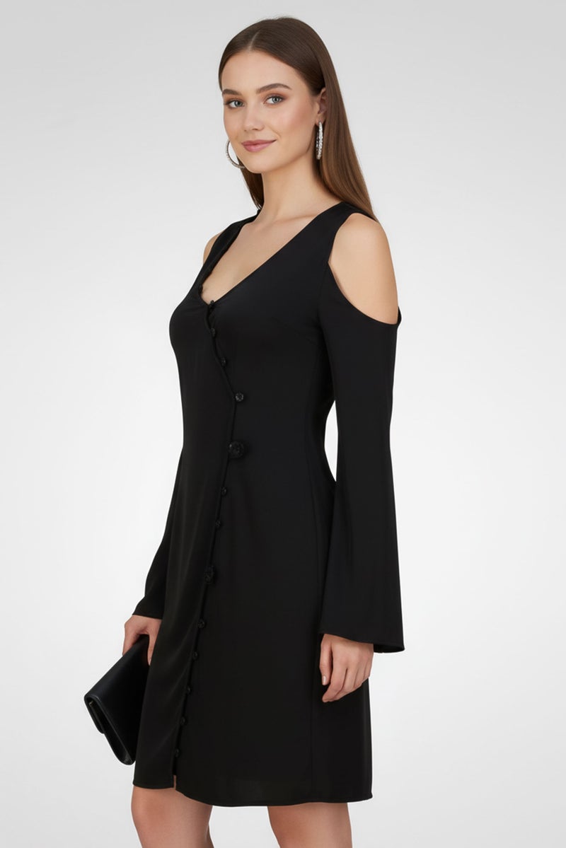 NA-KD Women Plain Mini Dress, Black - Image 3
