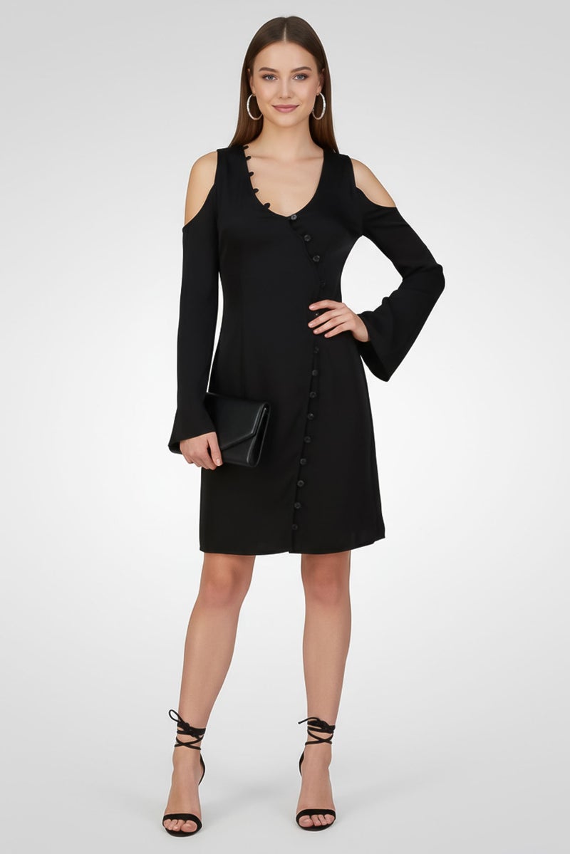NA-KD Women Plain Mini Dress, Black - Image 1