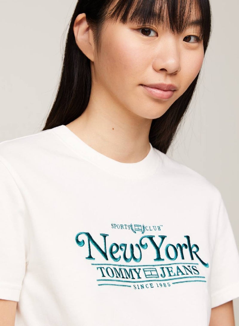 TOMMY JEANS Varsity Logo Embroidery T-Shirt - Image 3