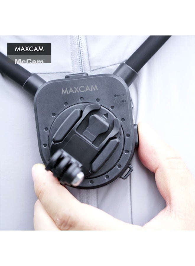 MAXCAM حزام رقبة دوار من ماكسكام/مايسيكام للهواتف الذكية، تركيب على الصدر لتصوير منظور الشخص الأول، مدونة فيديو، صيد في الهواء الطلق، ركوب الدراجات، حزام رقبة لكاميرا رياضية - Image 4
