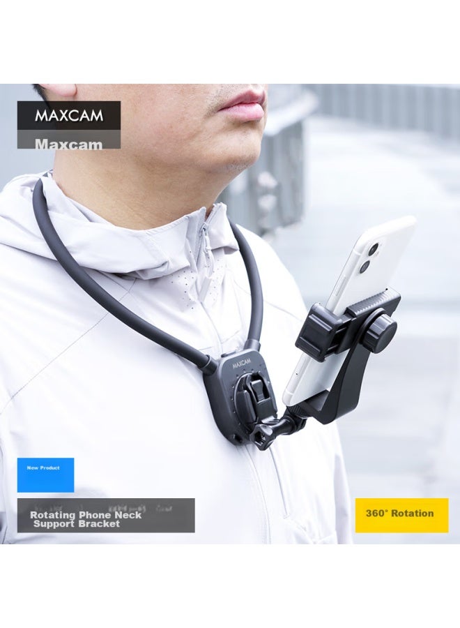 MAXCAM حزام رقبة دوار من ماكسكام/مايسيكام للهواتف الذكية، تركيب على الصدر لتصوير منظور الشخص الأول، مدونة فيديو، صيد في الهواء الطلق، ركوب الدراجات، حزام رقبة لكاميرا رياضية - Image 1