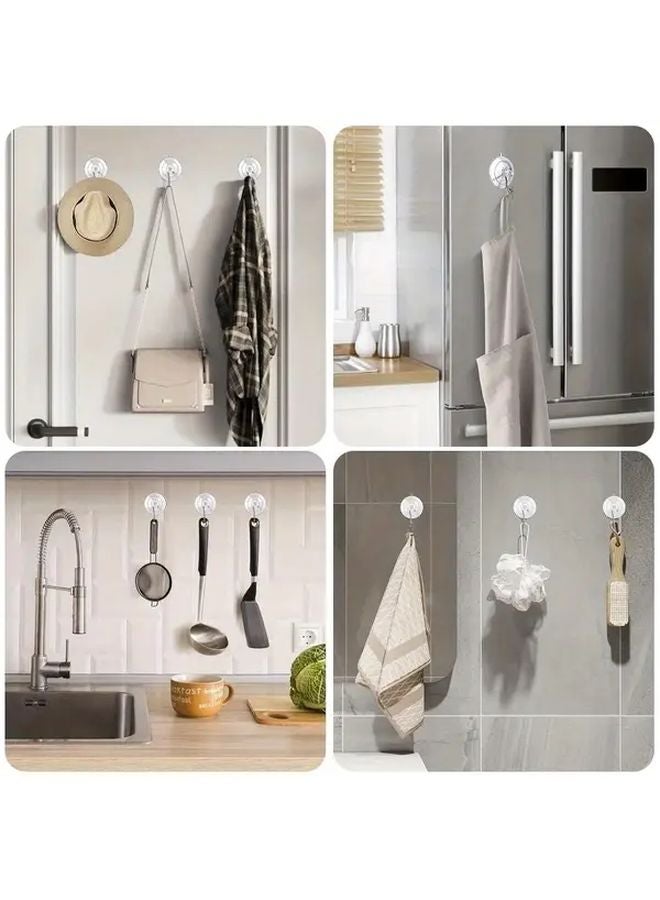 Transparent Suction Cup Hooks 9pcs 10 lbs Capacity Reusable Stainless Steel - Image 3