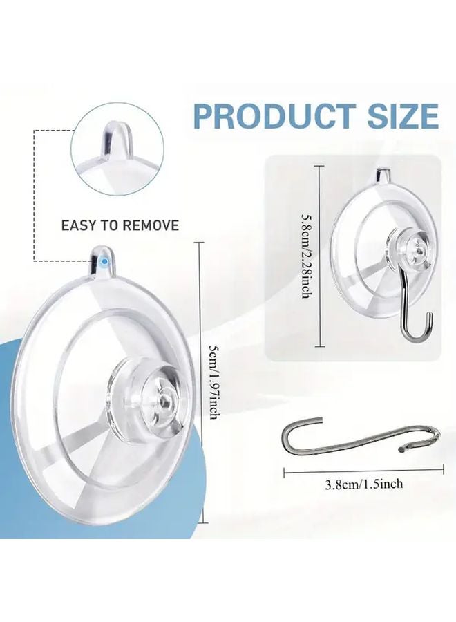 Transparent Suction Cup Hooks 9pcs 10 lbs Capacity Reusable Stainless Steel - Image 4