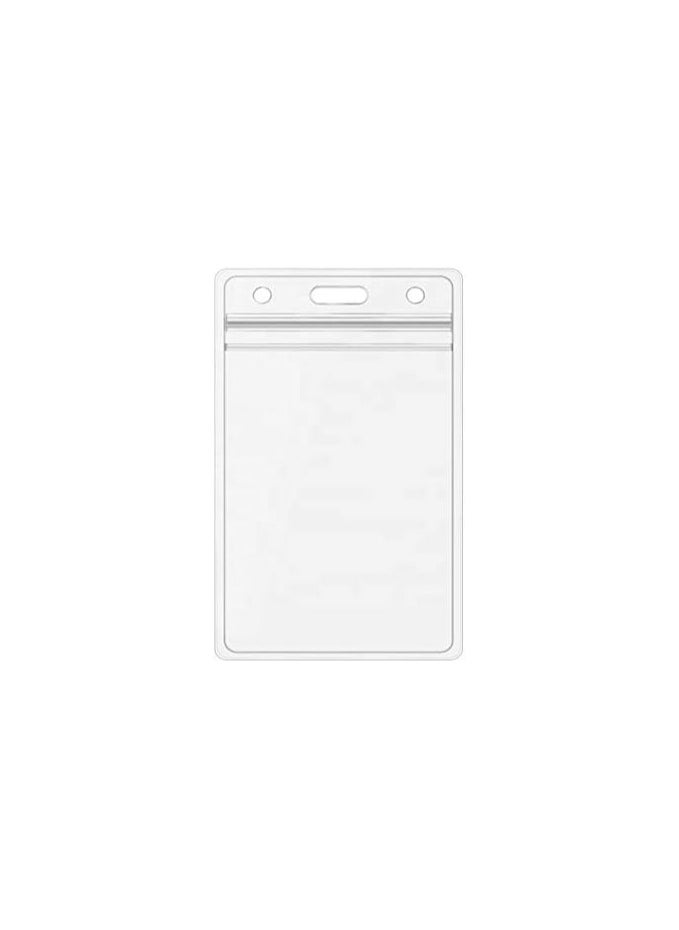 PRINTSHOP4ME - Heavy Duty ID Card Badge Holder with Resealable Zipper, Transparent Waterproof Type PVC ID Card Holder (Vertical 68x115mm,10) - Image 1