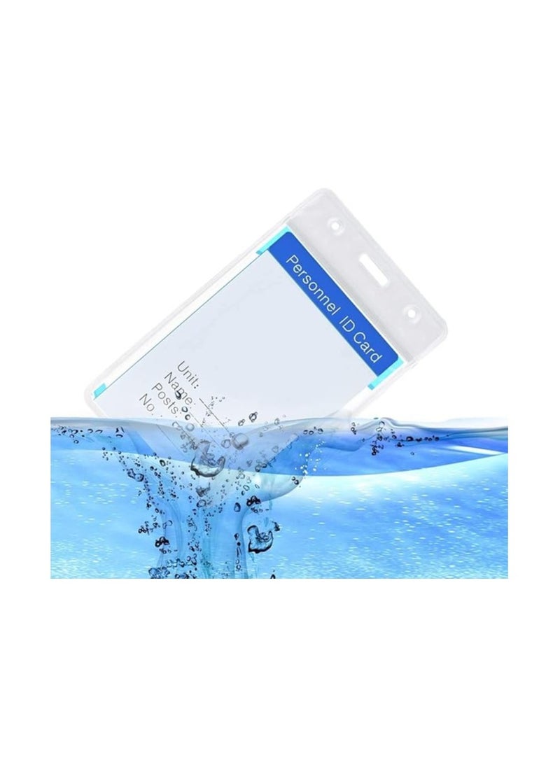 PRINTSHOP4ME - Heavy Duty ID Card Badge Holder with Resealable Zipper, Transparent Waterproof Type PVC ID Card Holder (Vertical 68x115mm,10) - Image 1
