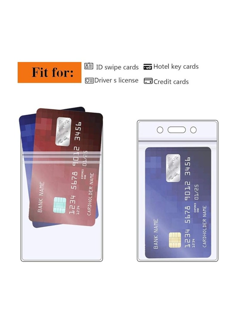 PRINTSHOP4ME - Heavy Duty ID Card Badge Holder with Resealable Zipper, Transparent Waterproof Type PVC ID Card Holder (Vertical 68x115mm,10) - Image 1