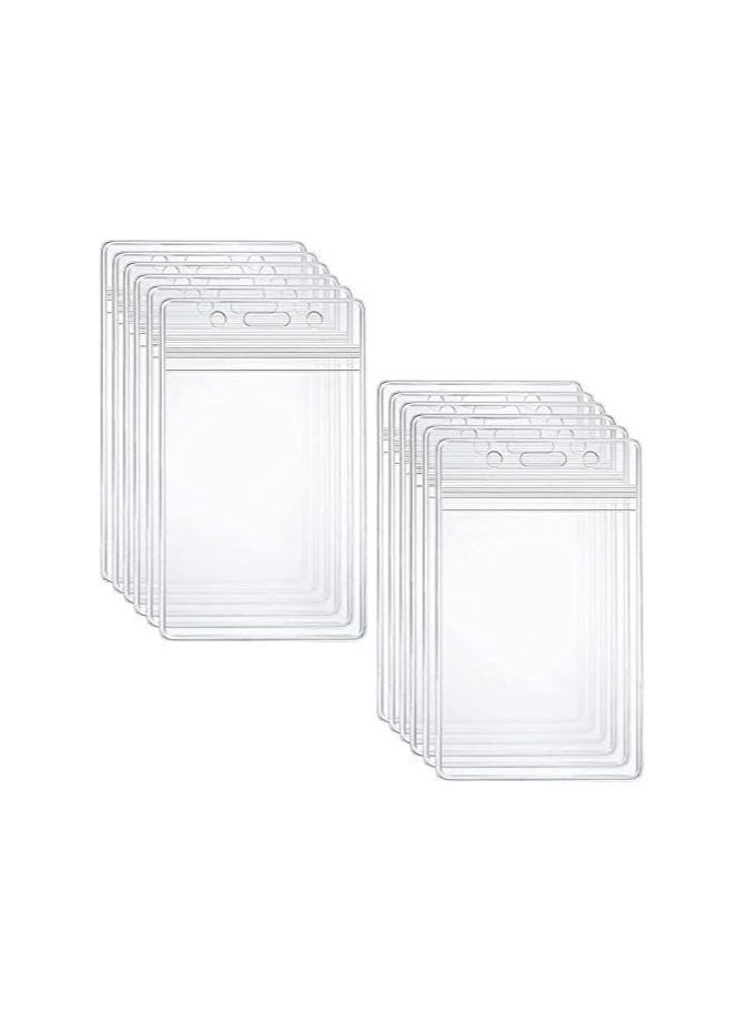 PRINTSHOP4ME - Heavy Duty ID Card Badge Holder with Resealable Zipper, Transparent Waterproof Type PVC ID Card Holder (Vertical 68x115mm,10) - Image 1