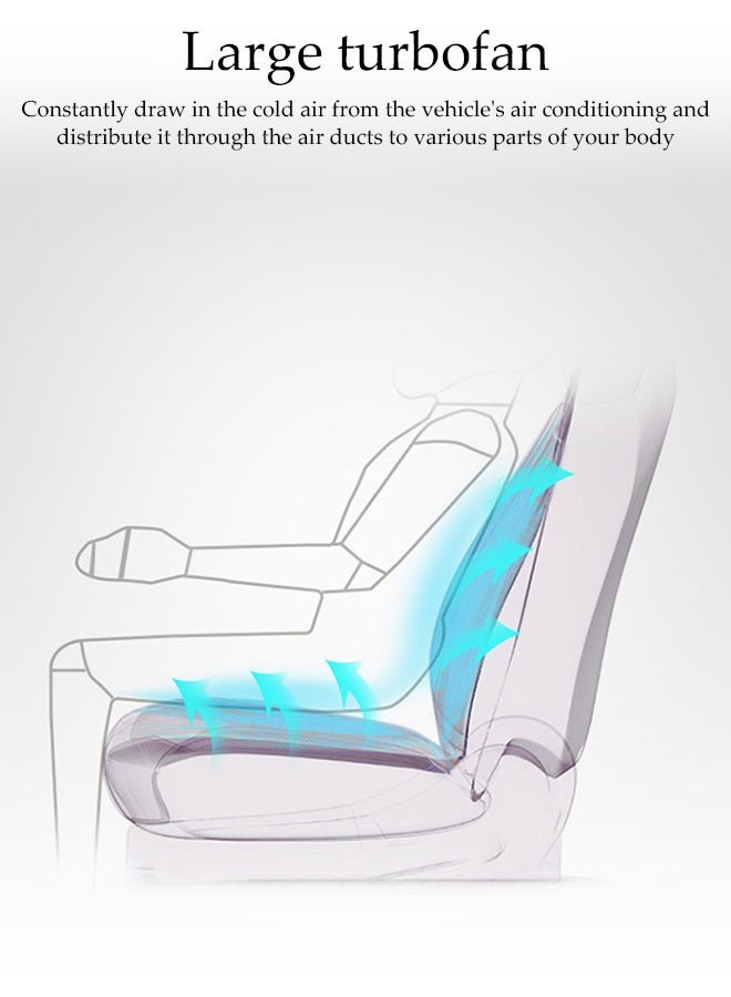 DUNISO Cooling Car Seat Cover，12V Circulation Ventilation Cooling Car Front Seat Cushion，Adjustable Non-slip Breathable Ventilated Seat Cushion with Controller,Suitable For Most Car Seats,Black - Image 4