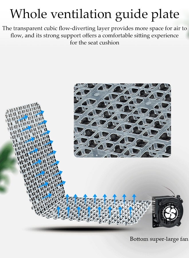 DUNISO Cooling Car Seat Cover，12V Circulation Ventilation Cooling Car Front Seat Cushion，Adjustable Non-slip Breathable Ventilated Seat Cushion with Controller,Suitable For Most Car Seats,Black - Image 2