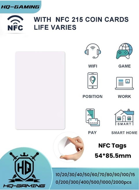 NTAG215 NFC Cards Blank 215 NFC Cards 215 Tags Rewritable NFC Game Character Cards 504 Bytes Memory Compatible with All NFC Enabled Smart Phones and Device