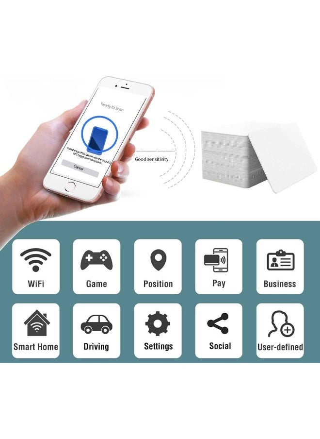 NTAG215 NFC Cards Blank 215 NFC Cards 215 Tags Rewritable NFC Game Character Cards 504 Bytes Memory Compatible with All NFC Enabled Smart Phones and Device