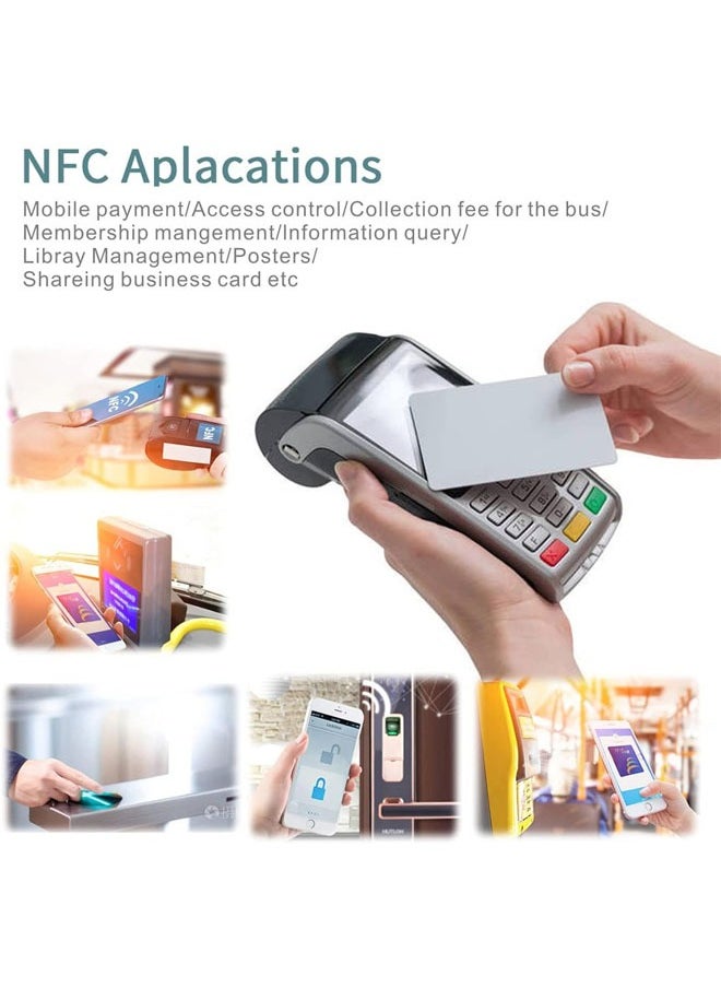 NTAG215 NFC Cards Blank 215 NFC Cards 215 Tags Rewritable NFC Game Character Cards 504 Bytes Memory Compatible with All NFC Enabled Smart Phones and Device