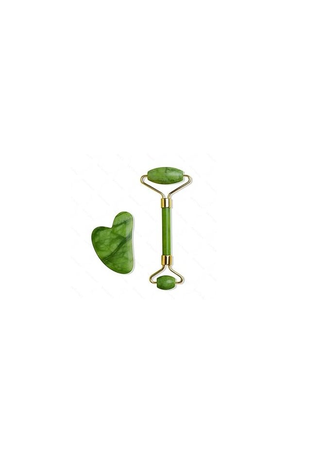 Generic Facial Massager Jade Roller & Gua Sha Tool Reduces Wrinkles Fine lines and Dark Circle 