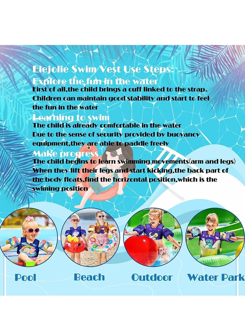 Cool Baby Style COOLBABY Kids Swimming Vest For Kids Learning to Swim Training Baby Safe Swimming Aid Jacket For 2 3 4 5 6 Years Old Baby Arm Wings (10-30kg)  - Image 5