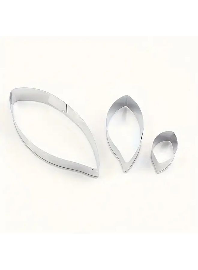 Leaf Fondant Mold 3pcs Stainless Steel Cake Tool Set - Image 5