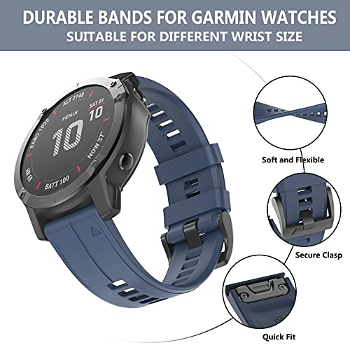 OVERSTEP Compatible with Garmin Fenix 5X Band 26mm Width Soft Silicone Watch Strap for Fenix 6X/Fenix 7X/Fenix 5X Plus/Fenix 6X Pro/Fenix 3/Fenix 3 HR/Tactix/Descent MK1, Rock Cyan - Image 4