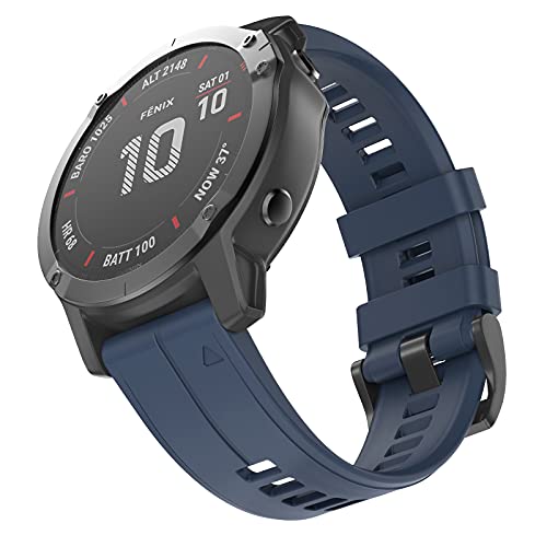 OVERSTEP Compatible with Garmin Fenix 5X Band 26mm Width Soft Silicone Watch Strap for Fenix 6X/Fenix 7X/Fenix 5X Plus/Fenix 6X Pro/Fenix 3/Fenix 3 HR/Tactix/Descent MK1, Rock Cyan - Image 1
