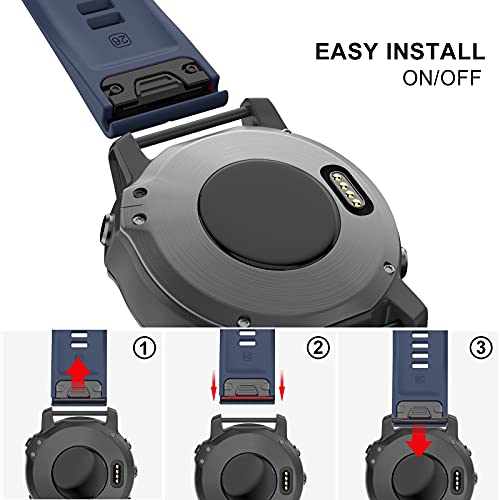 OVERSTEP Compatible with Garmin Fenix 5X Band 26mm Width Soft Silicone Watch Strap for Fenix 6X/Fenix 7X/Fenix 5X Plus/Fenix 6X Pro/Fenix 3/Fenix 3 HR/Tactix/Descent MK1, Rock Cyan - Image 5