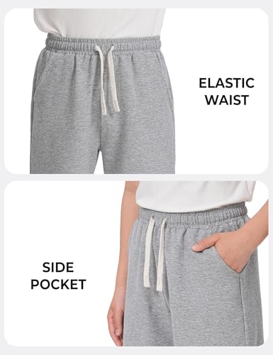 BOOPH 3 Pack Boys Shorts Boy Cotton Athletic Shorts Kids Casual Summer Clothes with Pockets 13-14 Years Black/Light Grey/Navy - Image 5