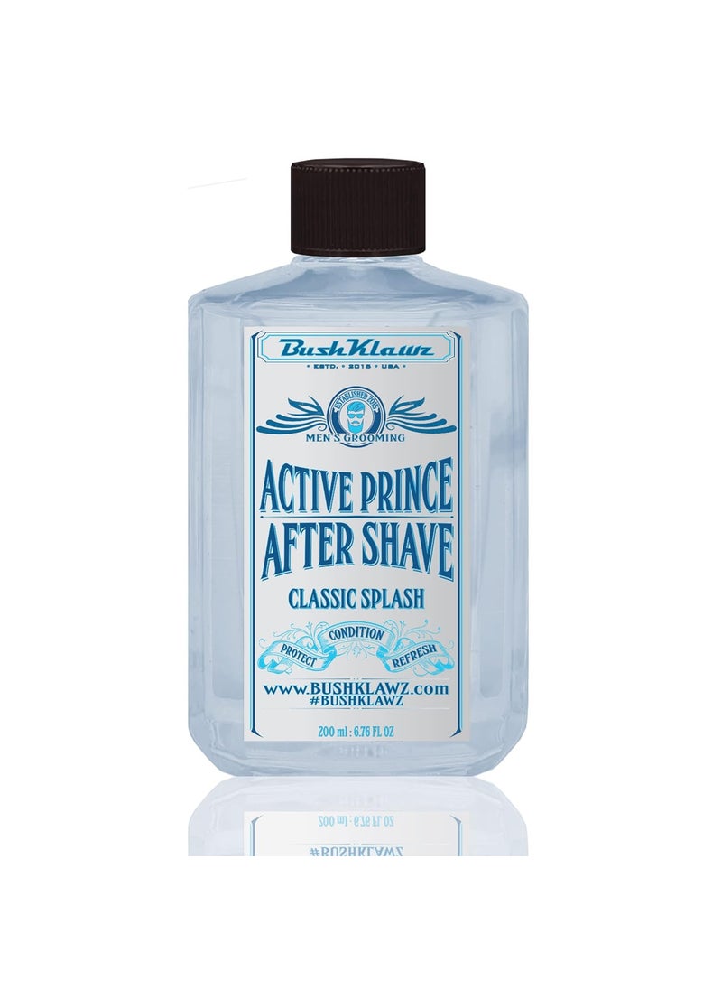 BushKlawz Classic Refreshing Cooling Soothing Barbershop After Shave Lotion Balm Toner Splash Active Prince Satisfy all Types of Viking Cannon Black Prime AfterShave Tonic Cologne 