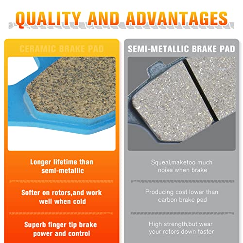 ISEYEC Front & Rear Ceramic Brake Pads Set for Yamaha Raptor 700, 700R, Raptor 700 SE 2006, 2007-2012, 3 sets Front and Rear Brake Pads - Image 4