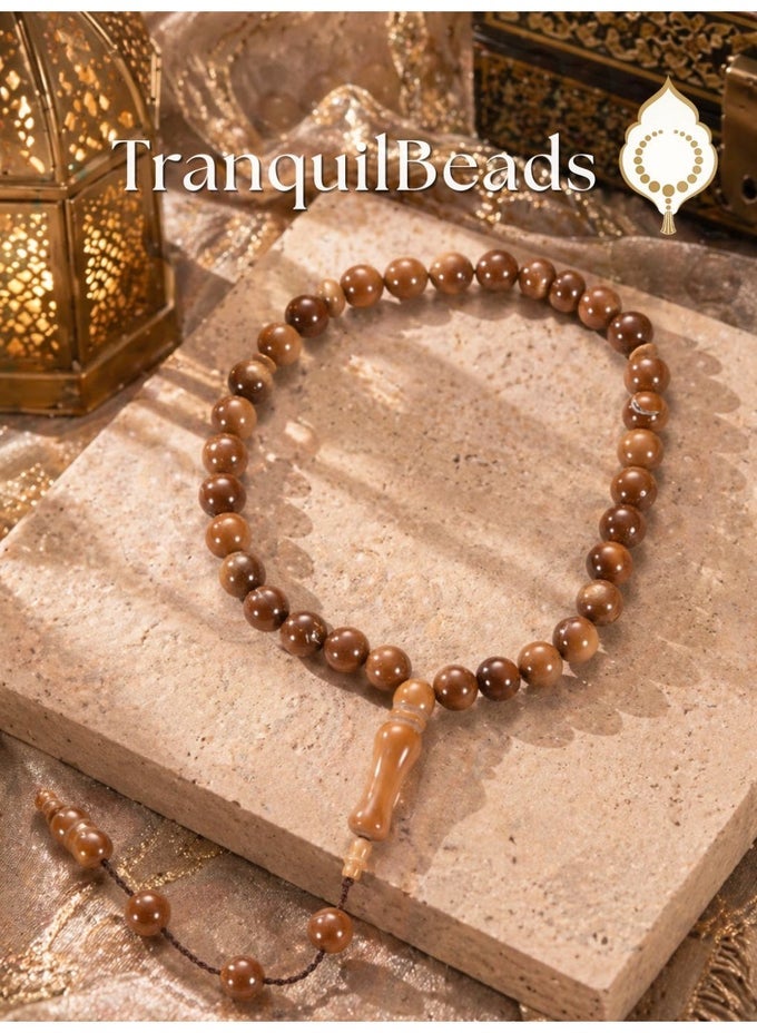 AUTHENTIC KUKA WOOD TASBIH 33 BEADS | NATURAL WOODEN PRAYER BEADS | TRADITIONAL ISLAMIC TASBIH | RAMADAN & EID GIFT FOR MEN