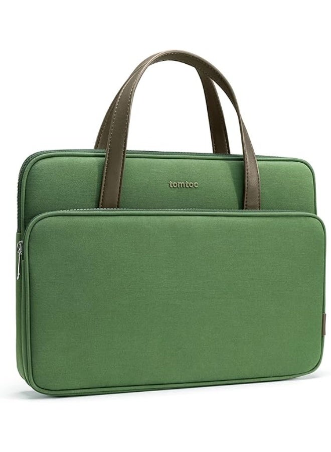 Tomtoc Versatile-A11 Laptop Handbag for 13–14 Inch Devices – Water-Resistant Slim Briefcase Sleeve with Organized Storage, Shoulder Strap & Soft Padding Eco-Friendly Laptop Bag  - Image 1